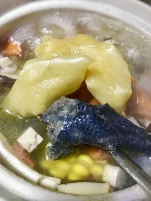 花胶椰子煲乌鸡汤7815乌鸡下些许料酒汆水,水在